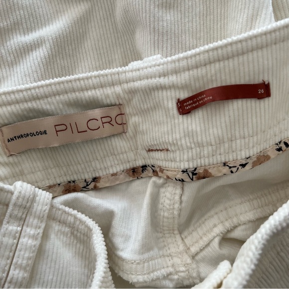 Anthro Pilcro and the Letterpress Pants Off White Corduroy Ankle Zip Casual 26 - Picture 3 of 4